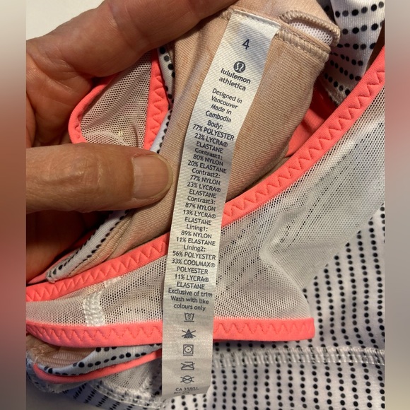 Lululemon Ready,Set,Sweat Tank Double Dot White Black/Very Light Flare Size 4 - Picture 13 of 15